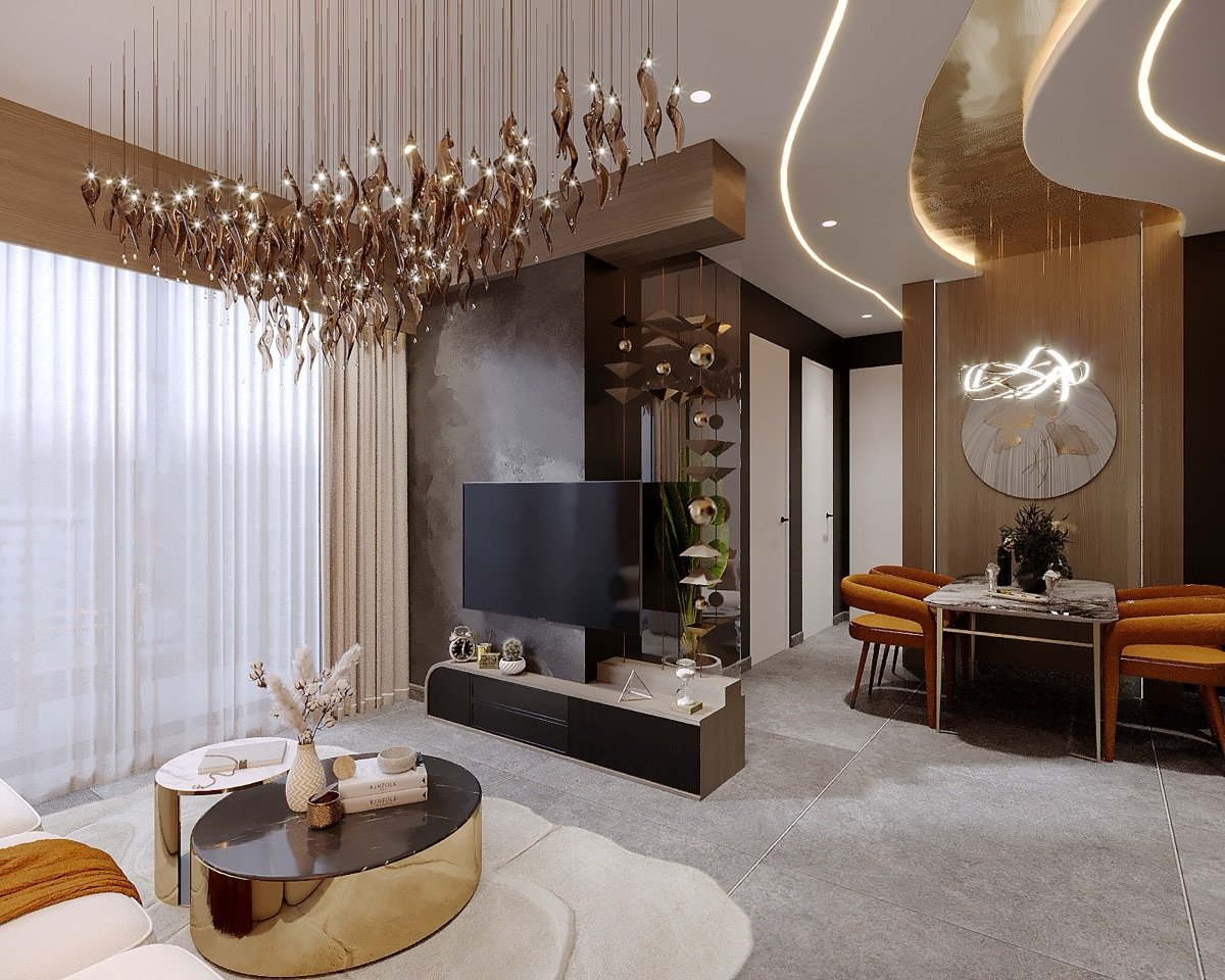 Halls & Living Rooms — 3D visualization by Octarine Studio